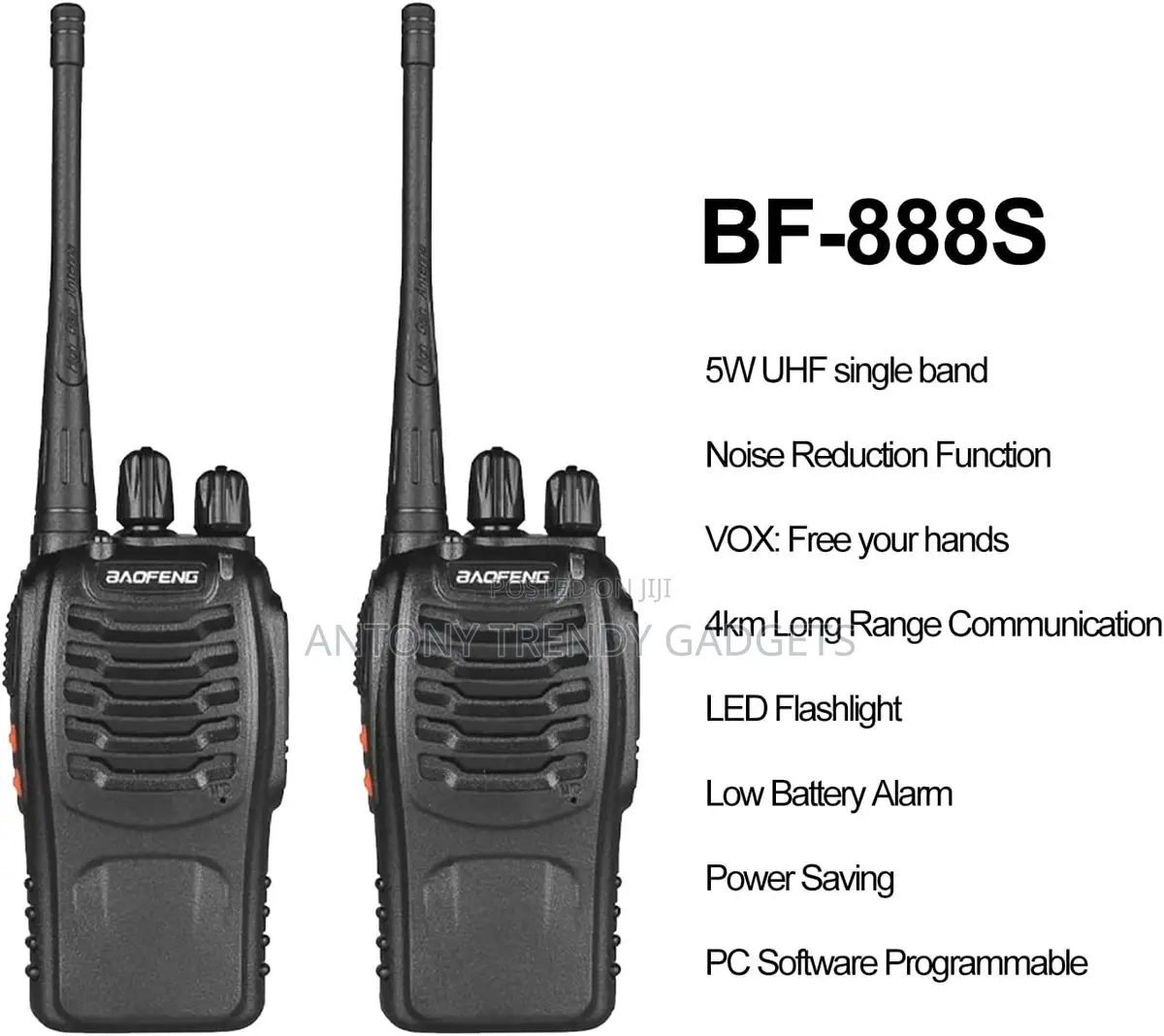 Bf-888s Rechargeable Walkie Talkie Uhf 400-470mhz Ham Radio