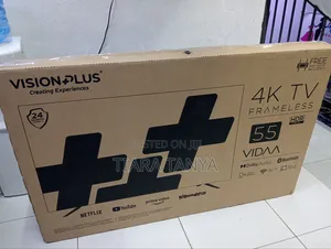 Vision Plus 55" Frameless Smart Vidaa Tv With Wallbracket