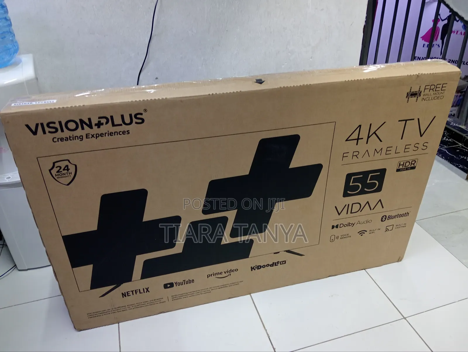 Vision Plus 55" Frameless Smart Vidaa Tv With Wallbracket