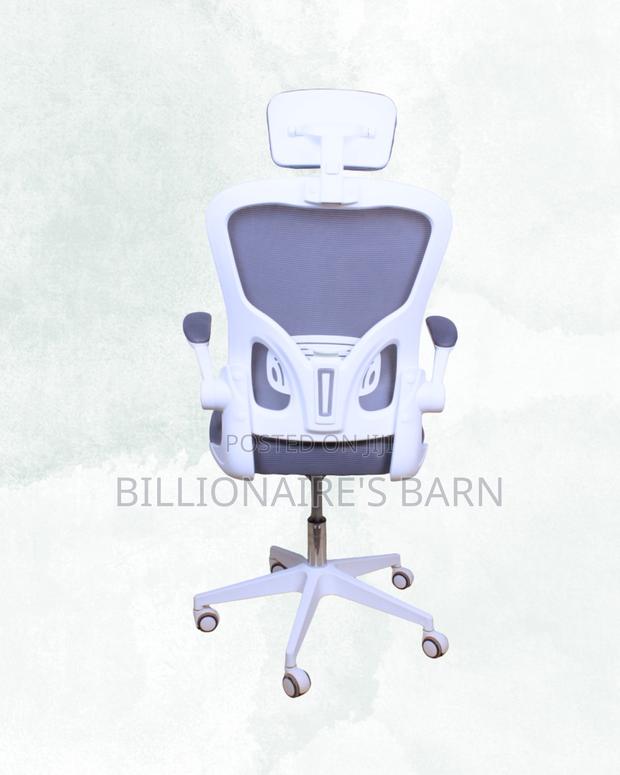 Plush White Ergonomic Office Chair — Ideal for Long Zoom Sessions