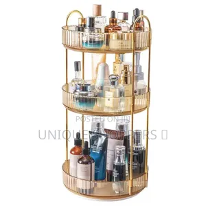 360 Degree 3 Tier Rotating Multifunctional Transparent Makeup/Cosm