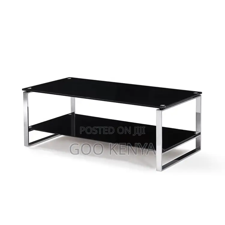 Home Coffee Table; Metal Frame Coffee Table With Glass Top