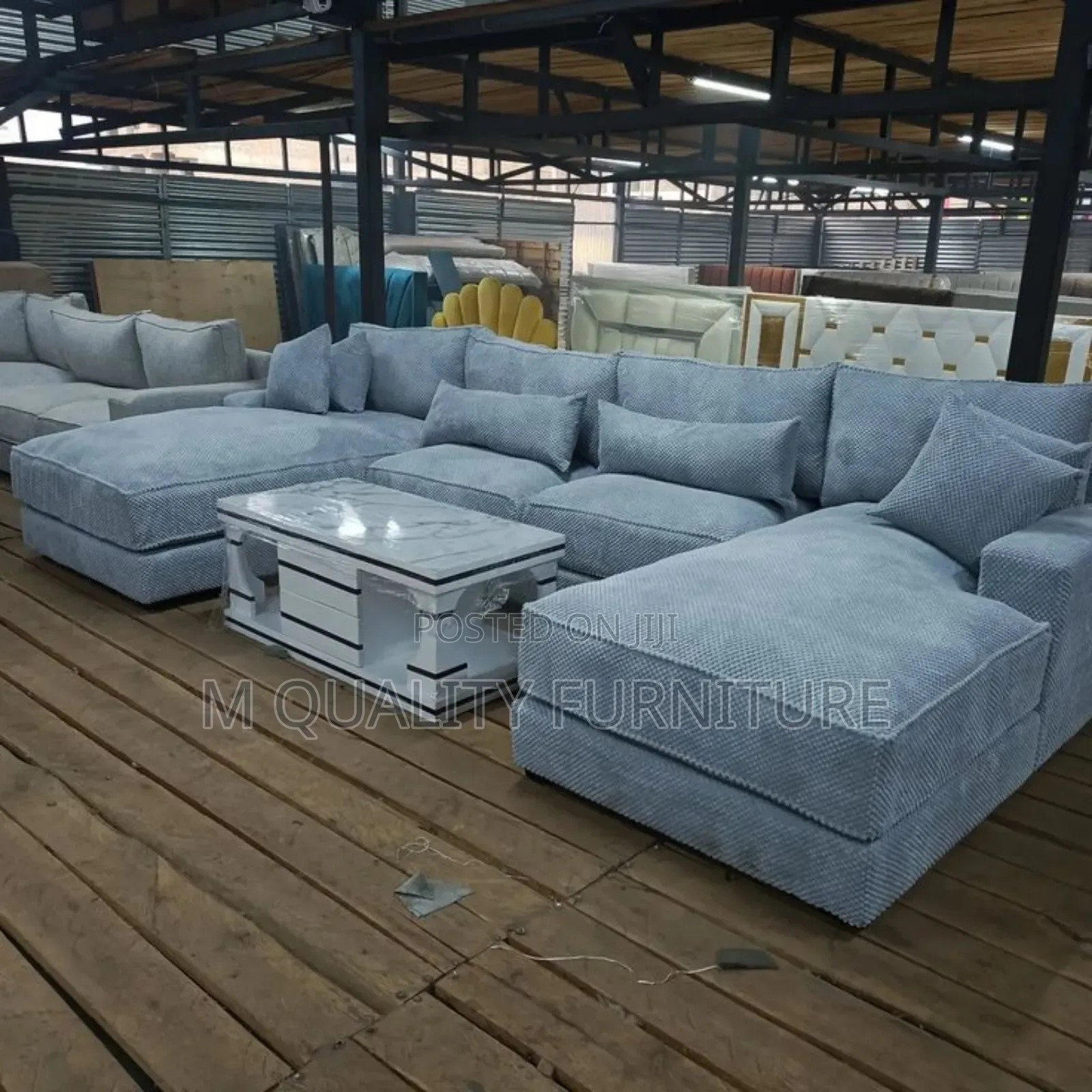 Light Gray U Shape -9 Seater Sofaset