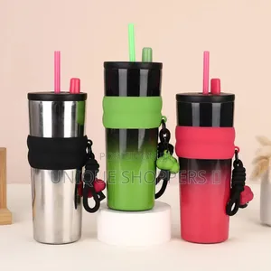 710ml Stainless Steel Coffee Mug With Straw.