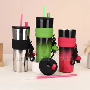 710ml Stainless Steel Coffee Mug With Straw.
