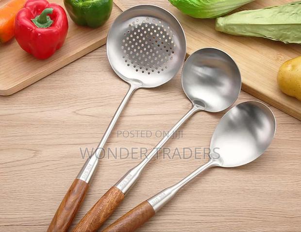 *38cm Long Wooden Handle Serving Spoon . - main view