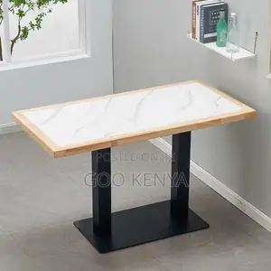 Home Dining Table; Metal Frame Marble Top Dining Table