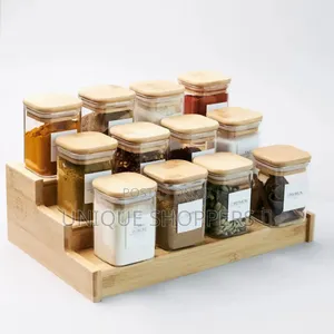 12-Piece Spice Jar Set With Bamboo Lids Labels