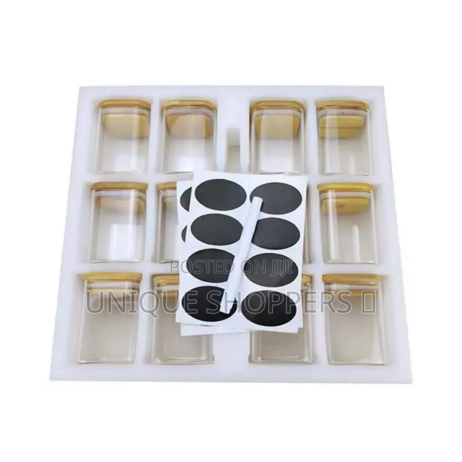 12-Piece Spice Jar Set With Bamboo Lids Labels
