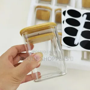 12-Piece Spice Jar Set With Bamboo Lids Labels