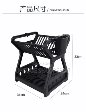 Minimalist 2layer Dish Rack.
Holds Plates, Bowls, Glasses Neatly
