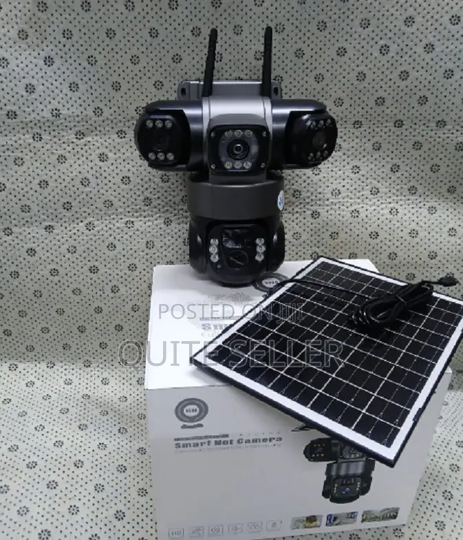 4g (Simcard) V380 Triple Lens Three Screens Camera Solar Powered 4mp .