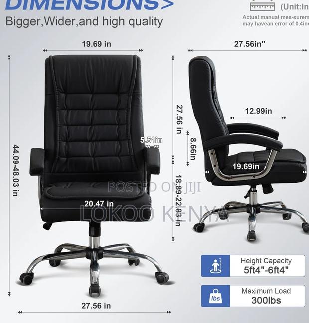 Office Chair : Padded Leather Executive Office Chair - thumbnail 3