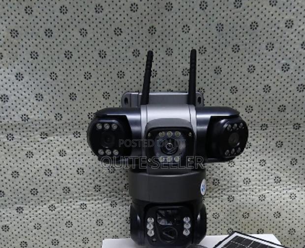 4g V380 Triple Lens Three Screens Camera Solar Powered Ip Camara 4mp