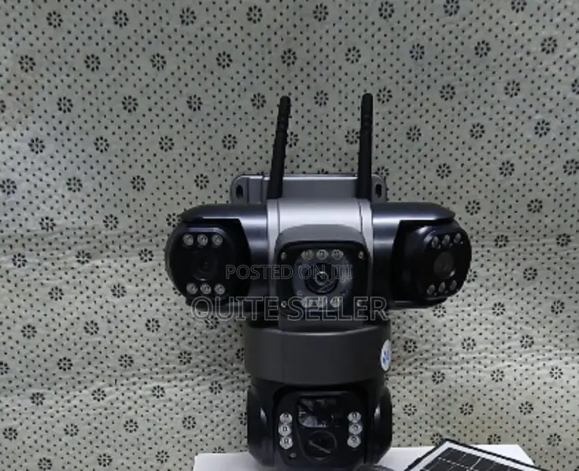 4g V380 Triple Lens Three Screens Camera Solar Powered Ip Camara 4mp