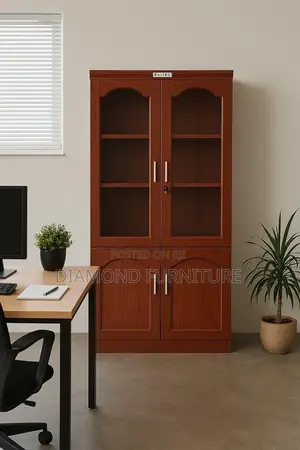 Office Furniture; Half-Glass Wooden Cabinet
