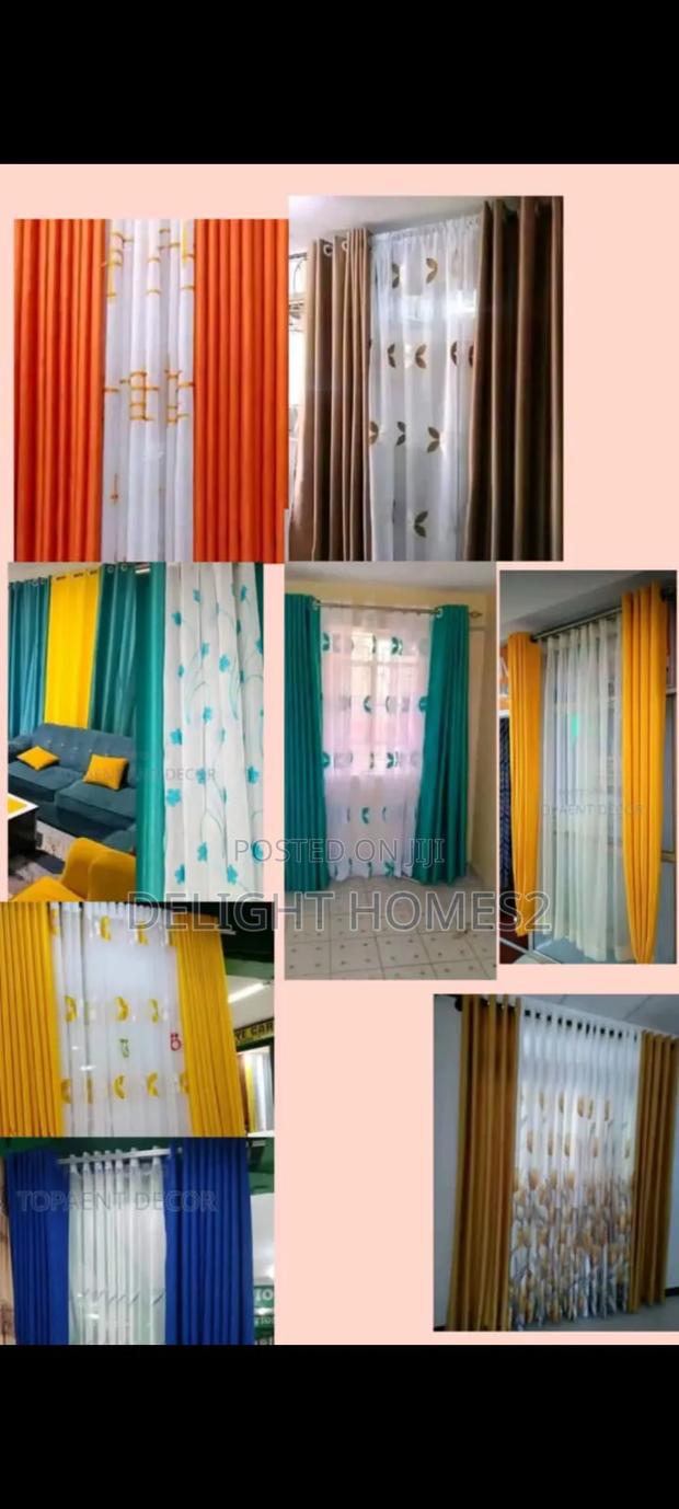 Plain/Flowered Curtain With Sheer_sk - main view