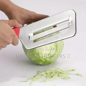 Stainless Steel Vegetable Shredder Equipped With a Red Plastic,