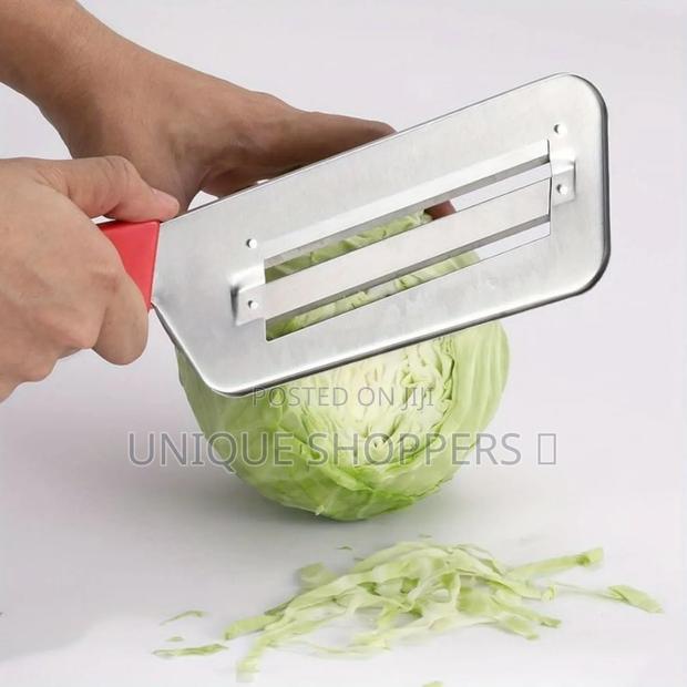 Stainless Steel Vegetable Shredder Equipped With a Red Plastic, - thumbnail 2
