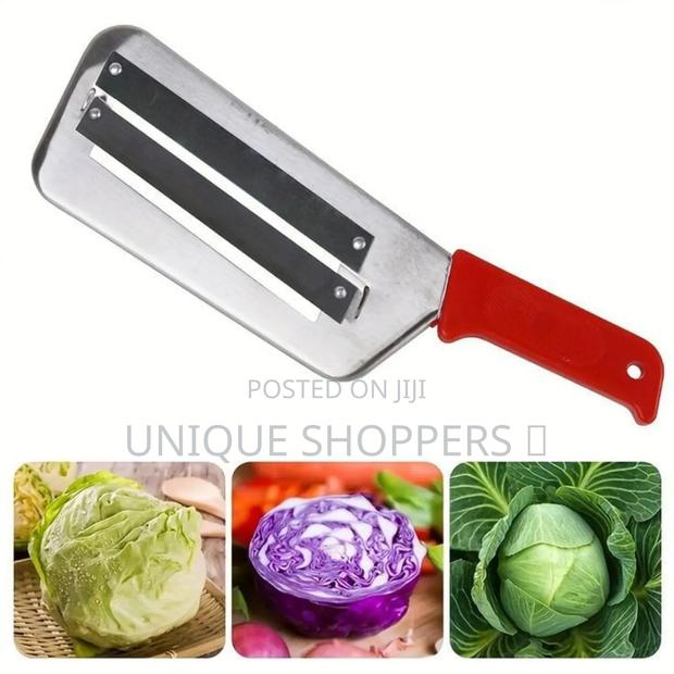 Stainless Steel Vegetable Shredder Equipped With a Red Plastic, - thumbnail 3