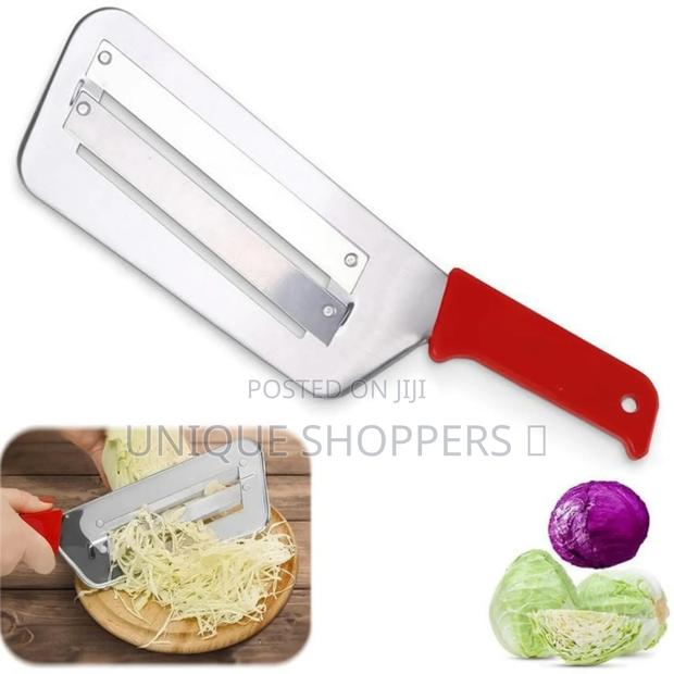 Stainless Steel Vegetable Shredder Equipped With a Red Plastic, - thumbnail 6