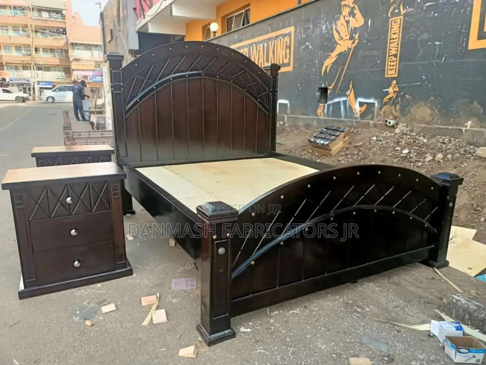 Wooden Bed With Drawers