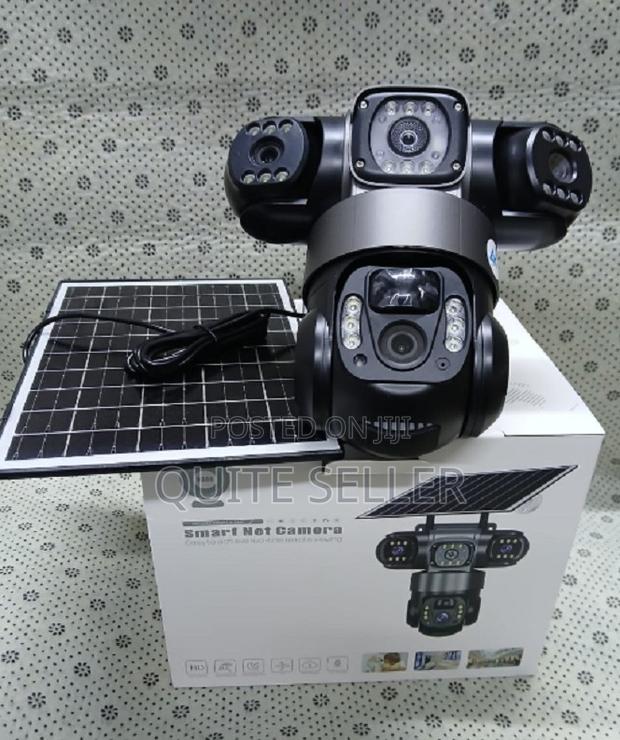 Intelligence V380 Triple Lens Security Solar Camera With 4g Card Slot