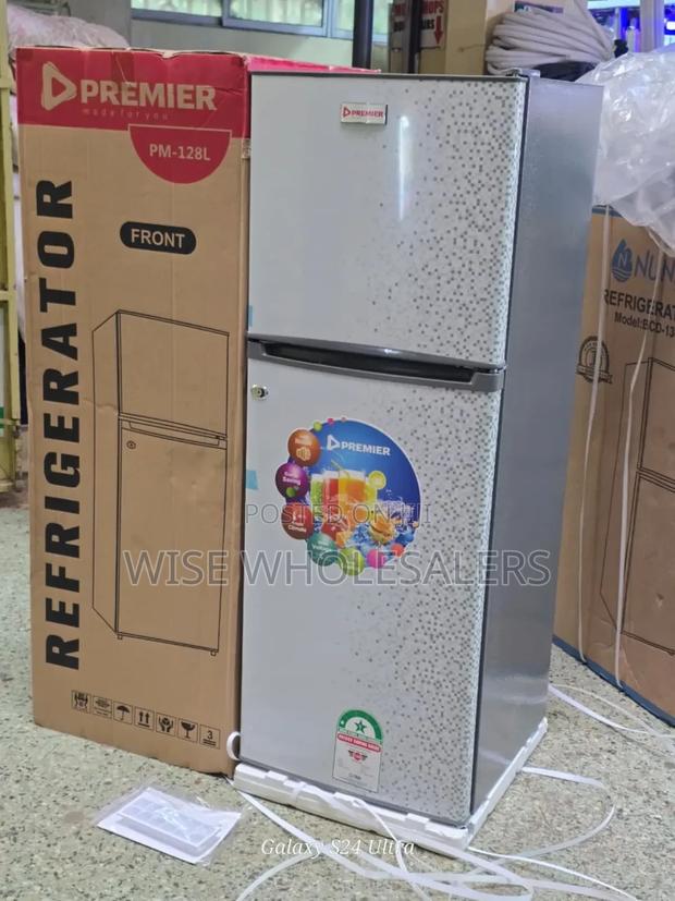 Premier 128l Double Door Refrigerator – Top Freezer, Silver Finish
