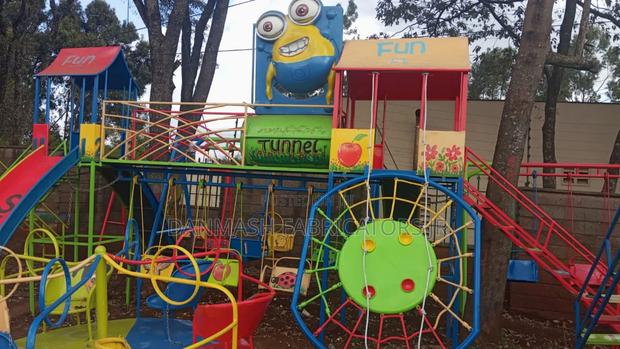 Durable Playground Set With Slides Climb Wall - main view