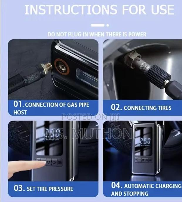 Portable Air Pump, Electric Air Pump, Led, Usb, - thumbnail 5