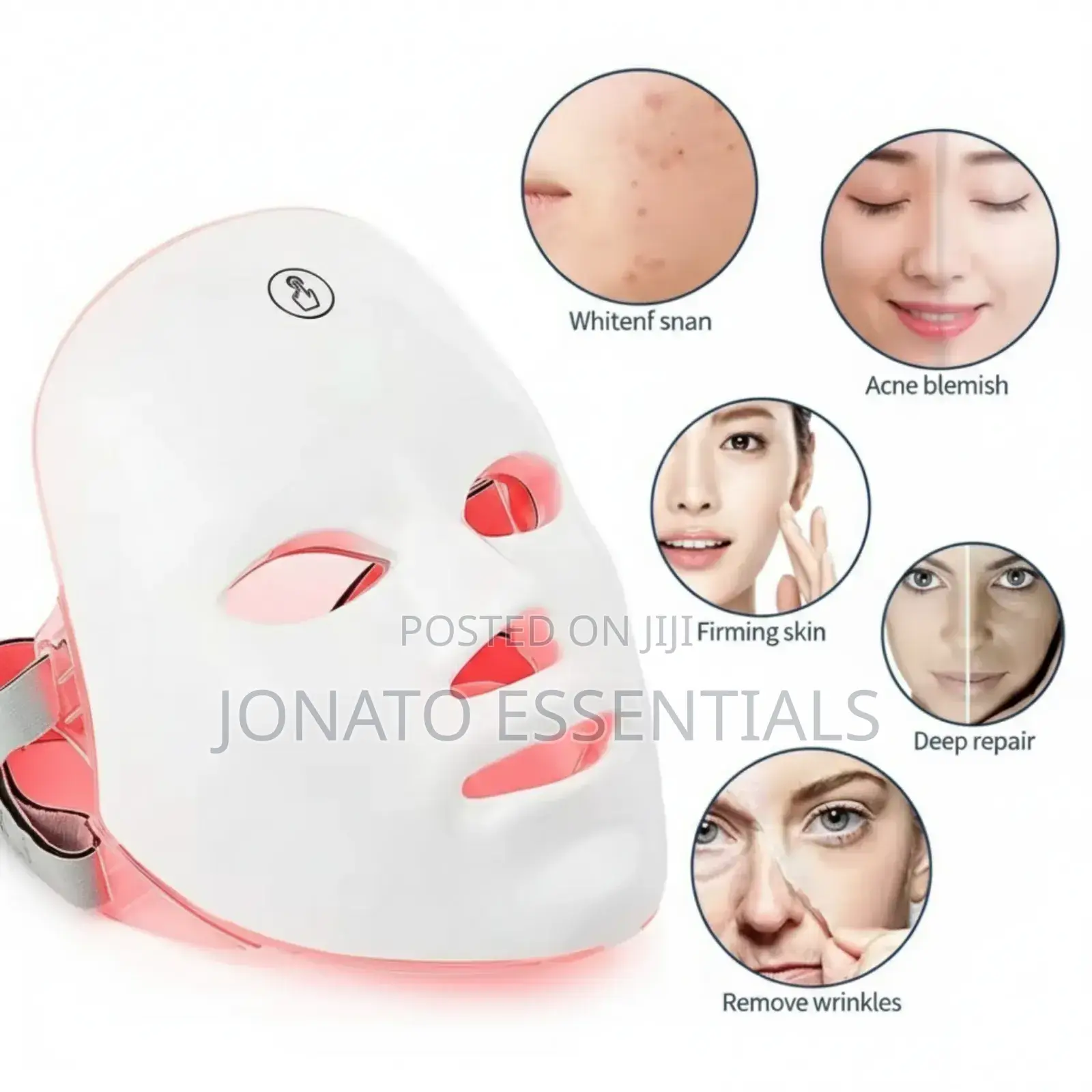 Led Light Therapy Face Mask for Acne, Wrinkles Skin Repair