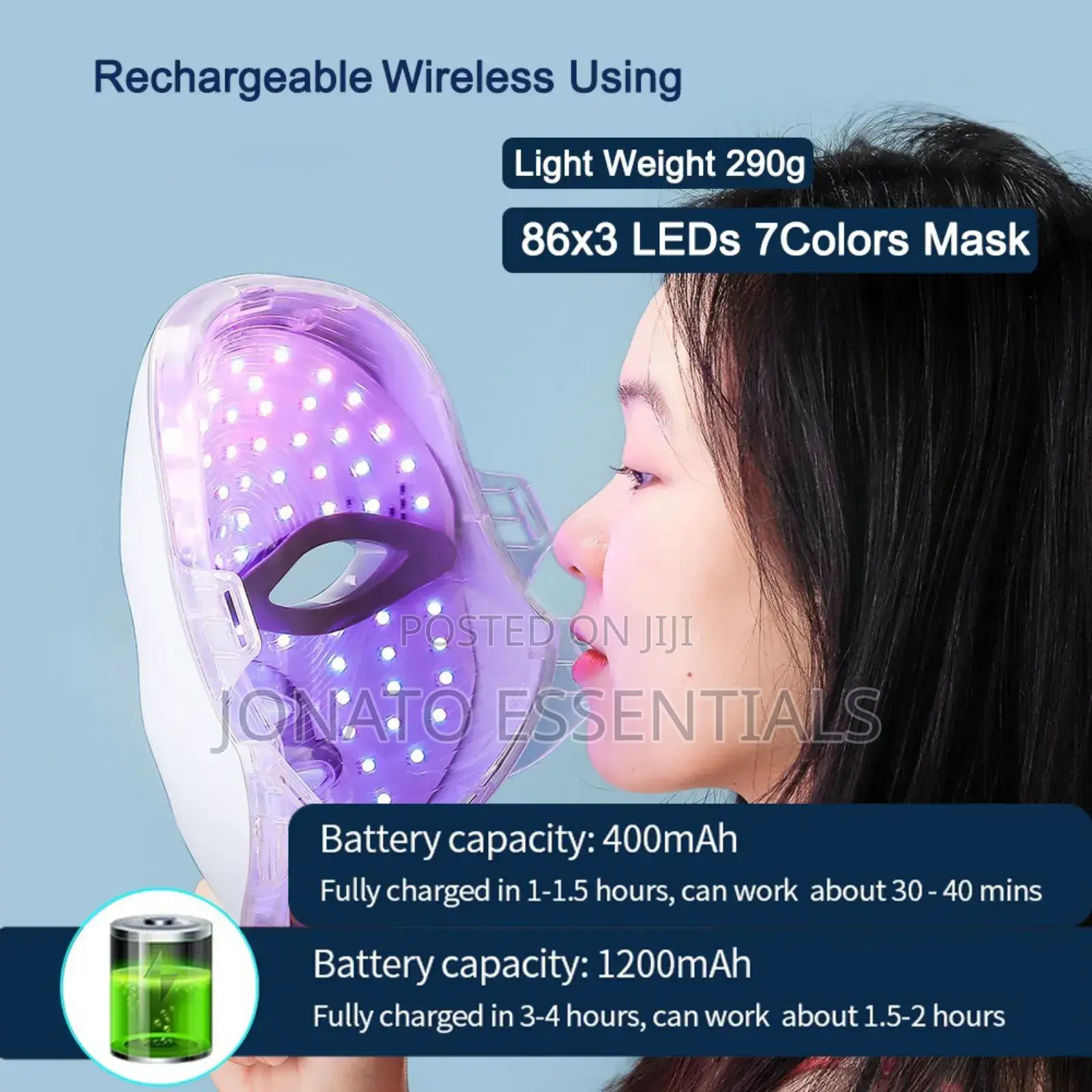 Led Light Therapy Face Mask for Acne, Wrinkles Skin Repair