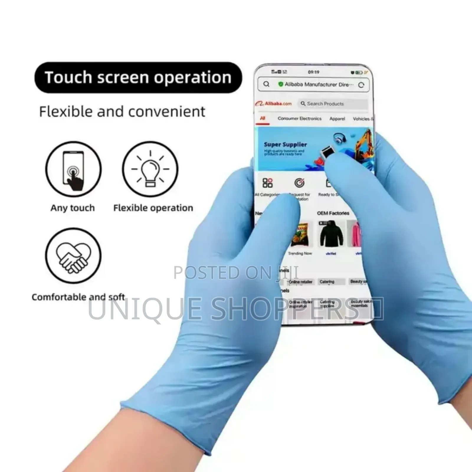 100pcs Disposable Synthetic Gloves Material:Nitrile