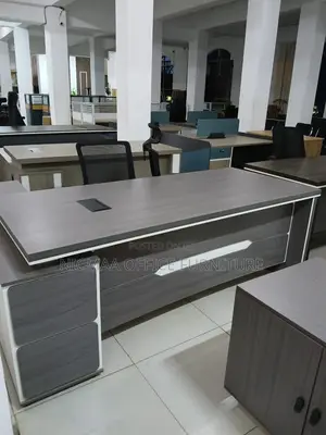 Sleek Finish, Built-in Storage Modern Executive Desk