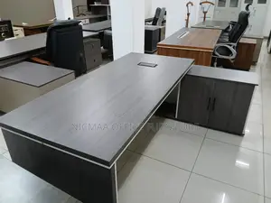 Sleek Finish, Built-in Storage Modern Executive Desk