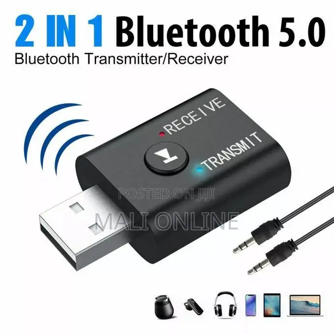 Usb Bluetooth 5.0 Transmitter & Receiver 2-in-1 Adapter Low Latency