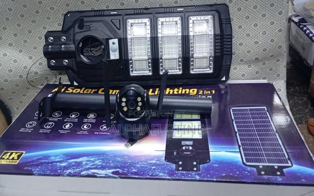 Solar-Powered Led Street Light With a Smart Ai Security Camera - main view