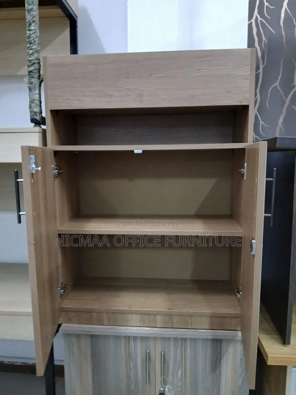 Sleek, Secure Multi-Functional Wooden Cabinet