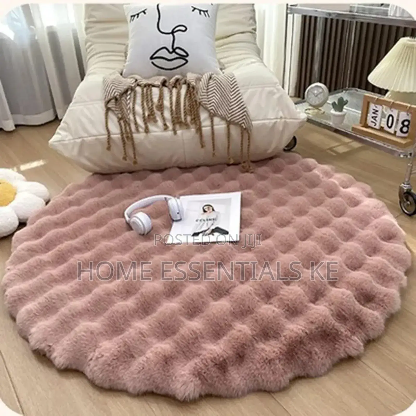 *Fluffy Round Plush Rugs Size 60cm