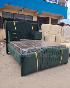Green Easy to Clean Fabric Beds