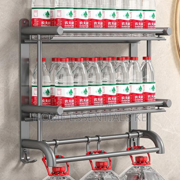 *Double Layer Bathroom Rack With Towel Hanger With Hooks-60cm - thumbnail 2