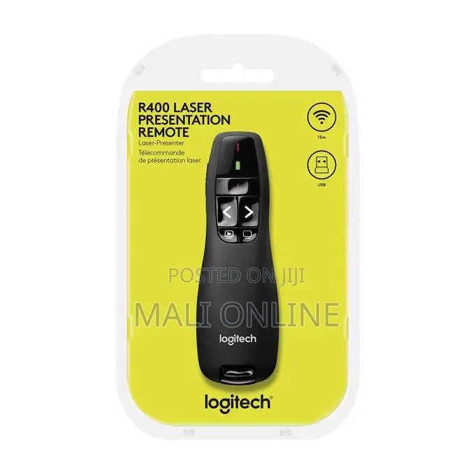 Logitech Wireless Presenter R400 With Laser Pointer 2.4ghz Rf Remote
