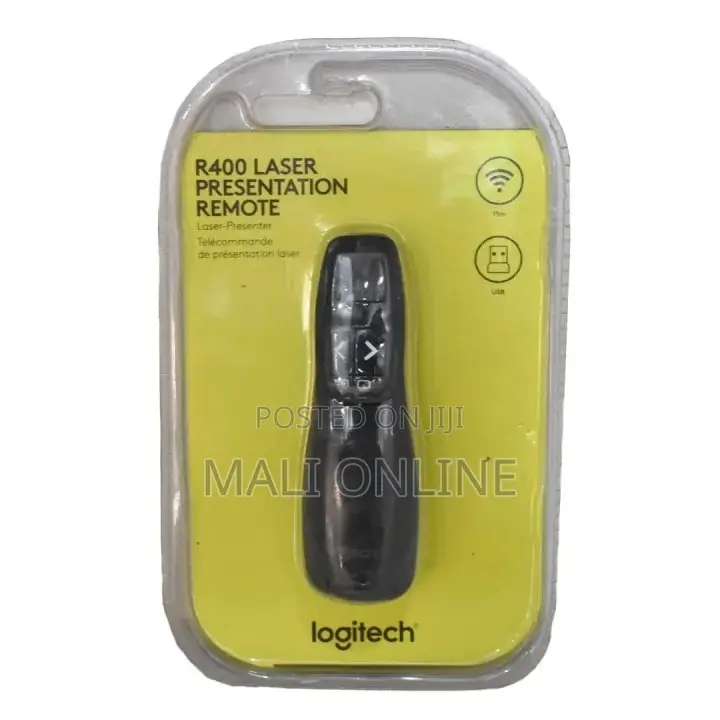 Logitech Wireless Presenter R400 With Laser Pointer 2.4ghz Rf Remote