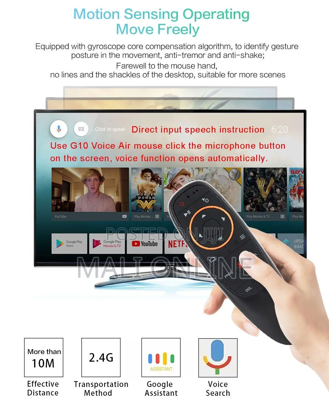 G10s 2.4ghz Universal Tv Remote Air Mouse With Voice Search