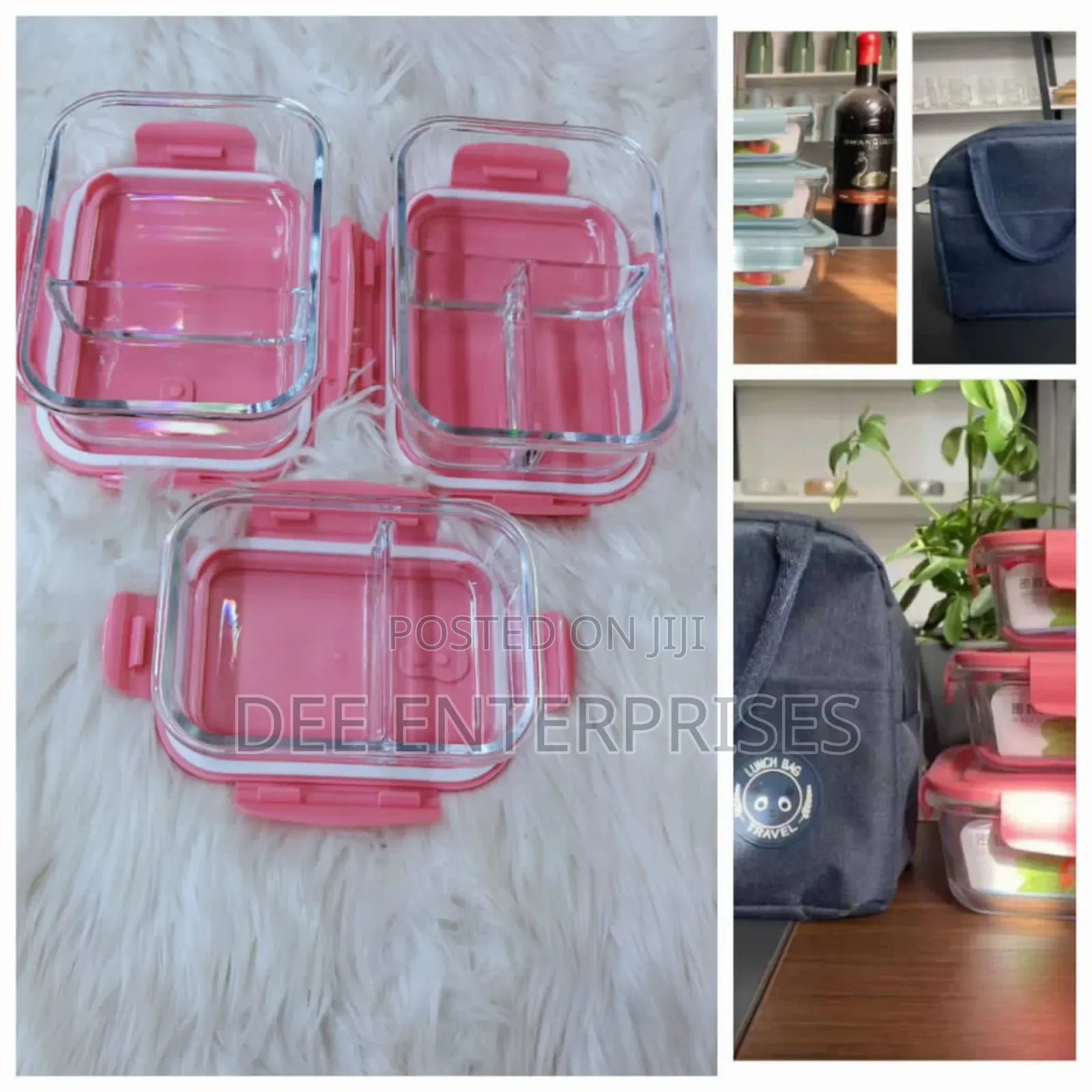 3pcs Set Partitioned Glass Lunch Box