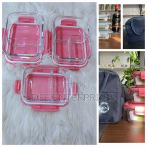 3pcs Set Partitioned Glass Lunch Box - thumbnail 2
