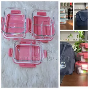 3pcs Set Partitioned Glass Lunch Box