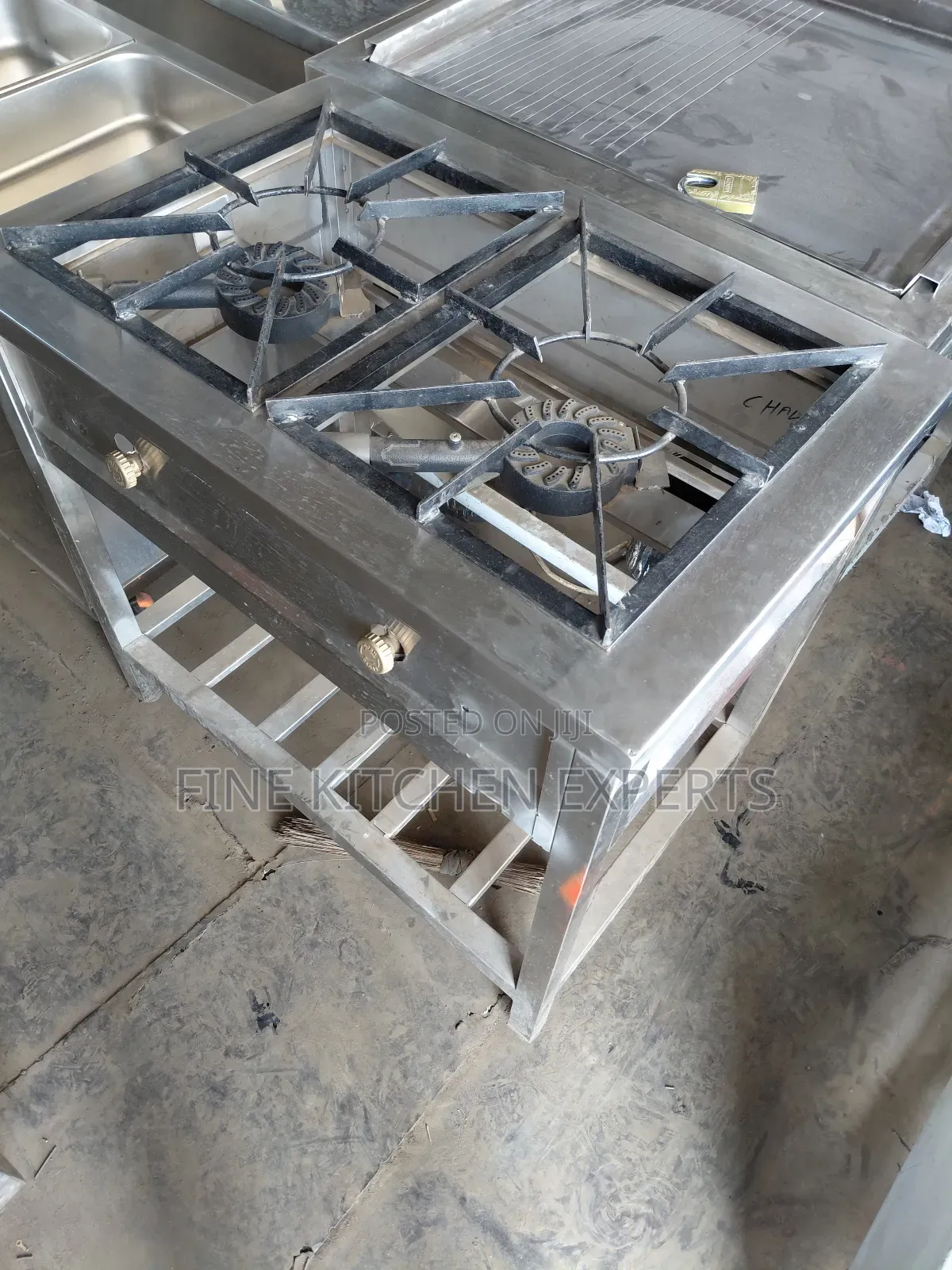 2 Burners Stainless Steel.