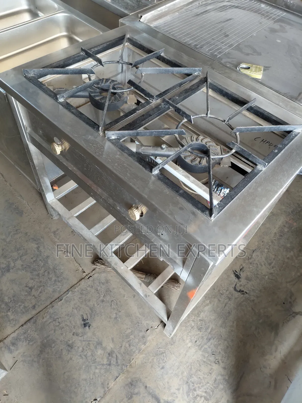 2 Burners Stainless Steel.