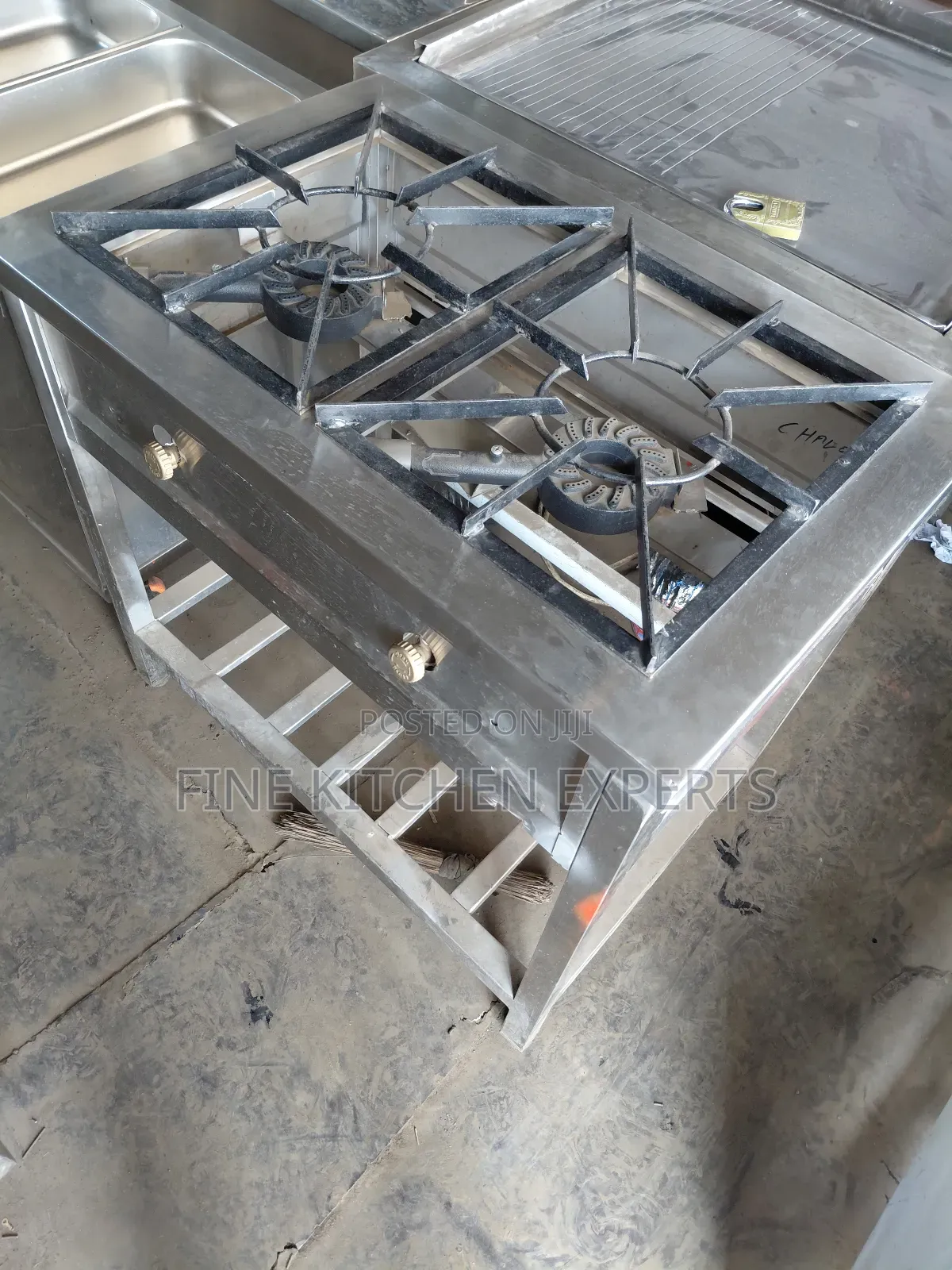 2 Burners Stainless Steel.